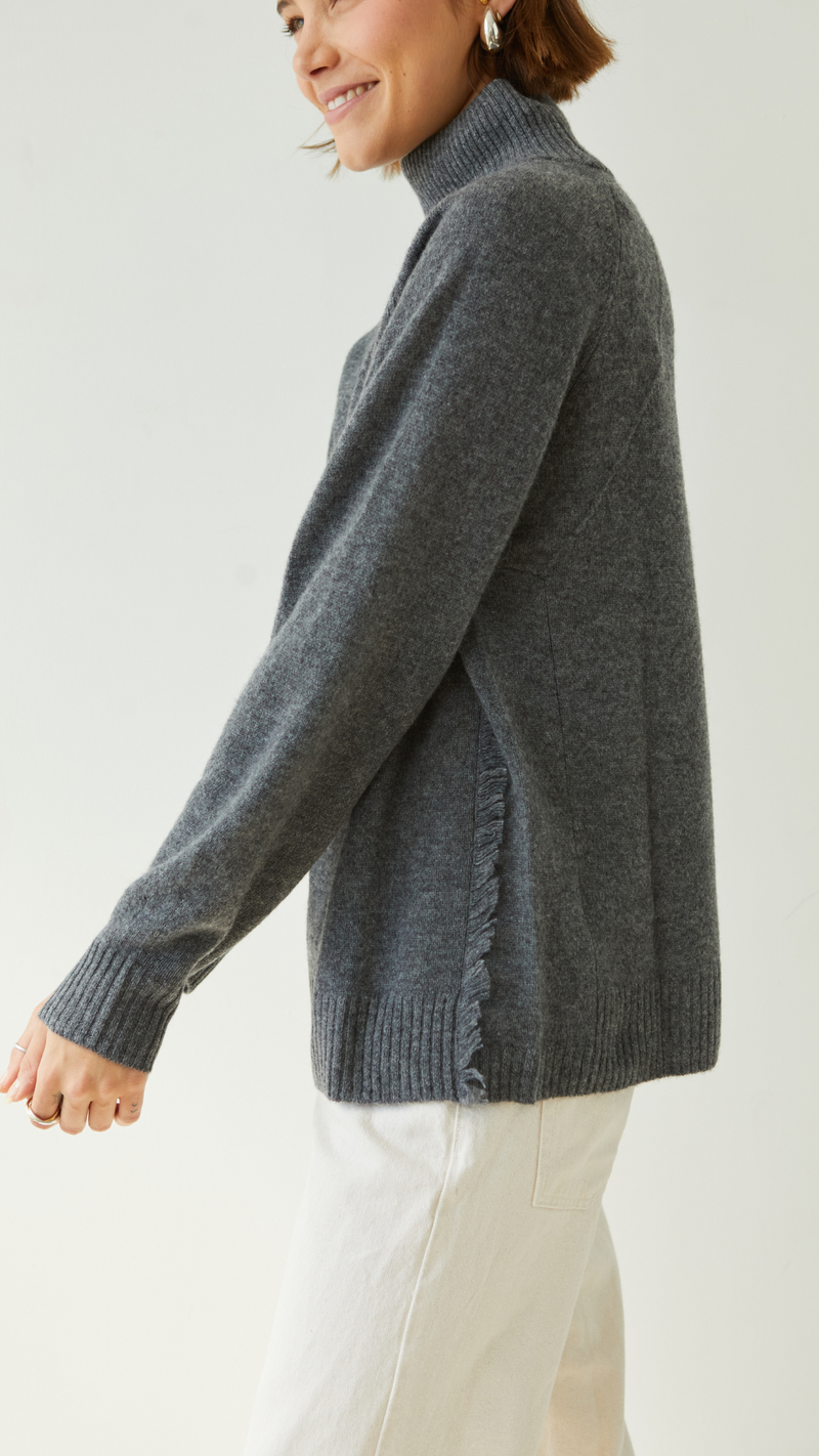 CIAN CASHMERE SWEATER - ANTHRACITE