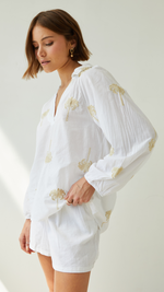 MIRELLE EMBROIDERED TOP - WHITE