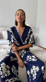 MOLLY PRINTED JUMPSUIT - CELESTE BLUE