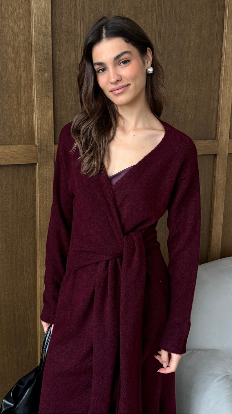 KEIRA DRESS - BORDEAUX