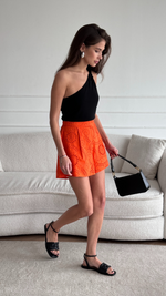 LAINA BRODERIE SHORTS - TANGERINE