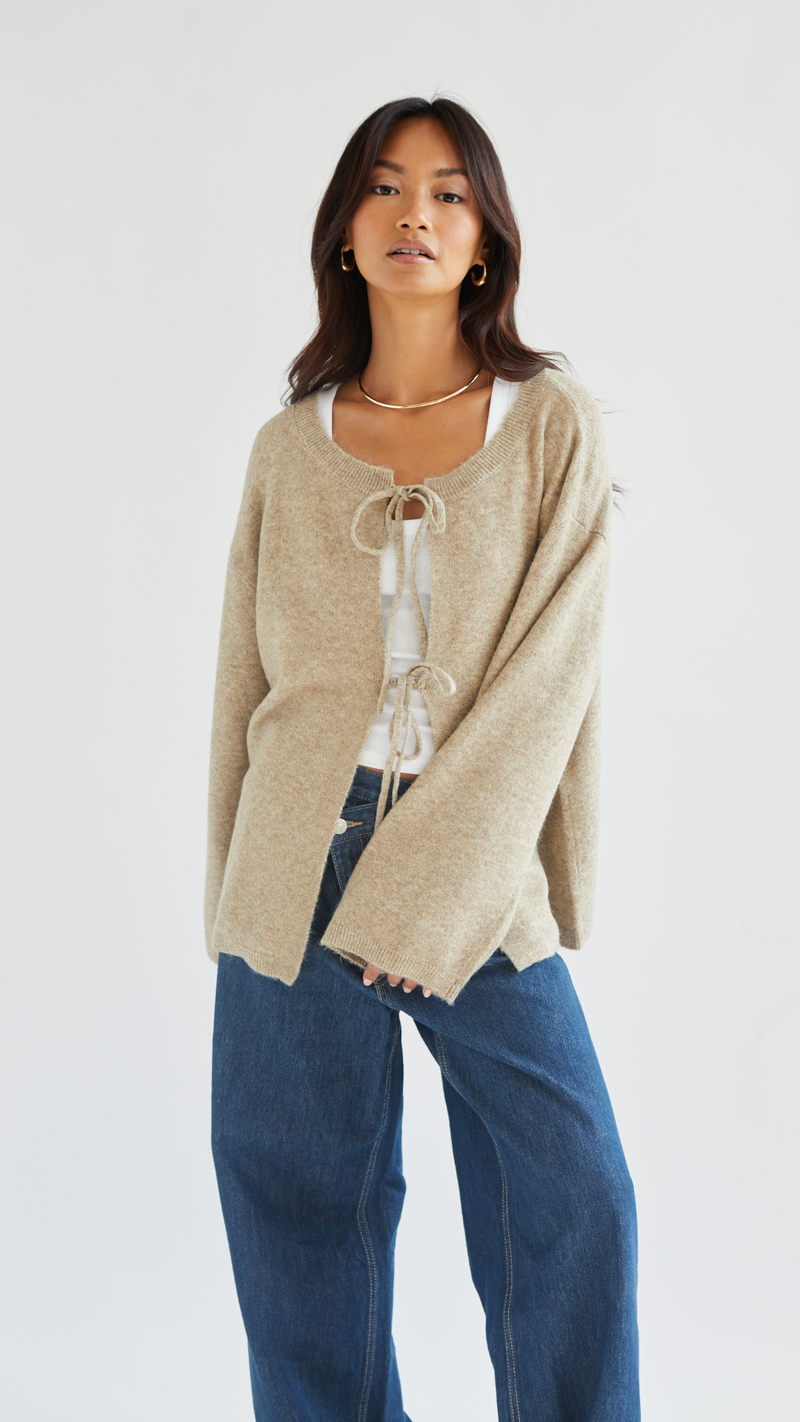 ERIN REVERSIBLE SWEATER - SAND