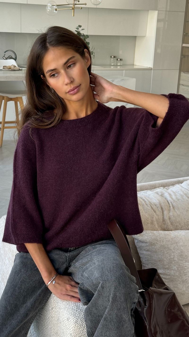 PIPER SWEATER - DARK CHERRY