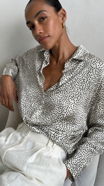 RHEA SILK SHIRT - IVORY POLKA DOTS