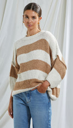 CRISTINA SWEATER - CAMEL STRIPES