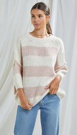 CRISTINA SWEATER - ROSE STRIPES