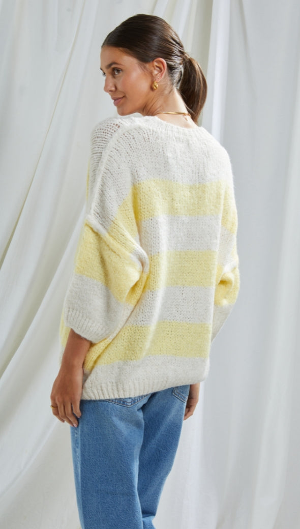 CRISTINA SWEATER - LEMON STRIPES