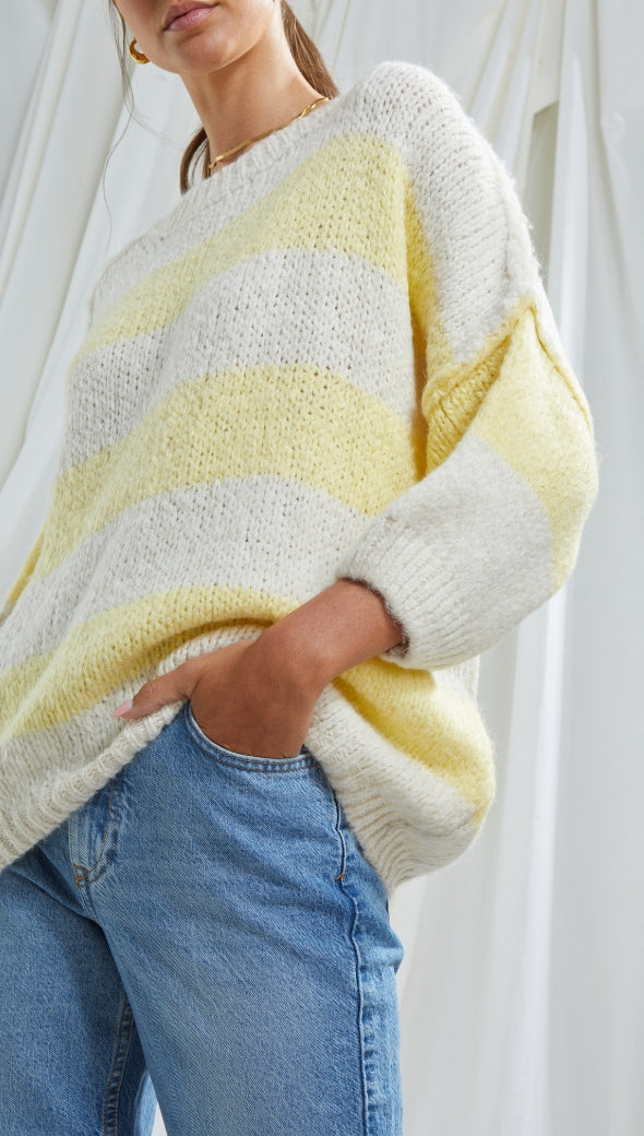 CRISTINA SWEATER - LEMON STRIPES