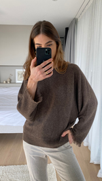 CHERISH CASHMERE SWEATER - BARK