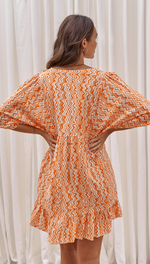 MICHELLE DRESS - ORANGE PRINT