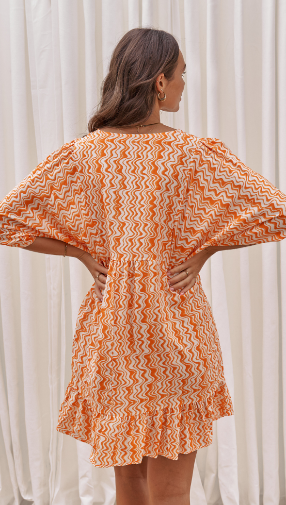 MICHELLE DRESS - ORANGE PRINT