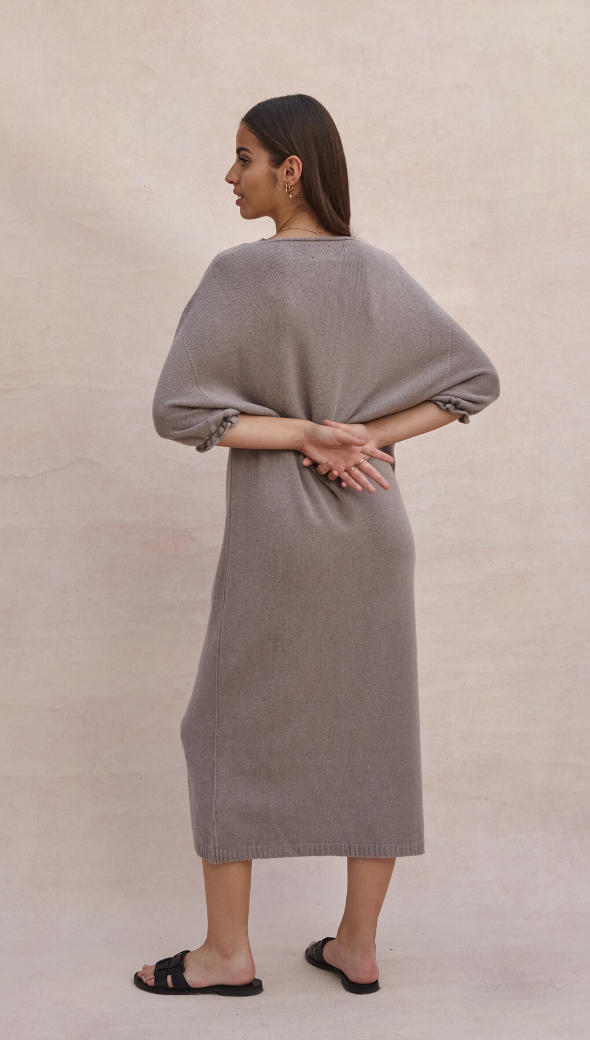 MARLIE KNIT DRESS - SMOKE