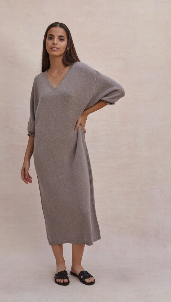 MARLIE KNIT DRESS - SMOKE