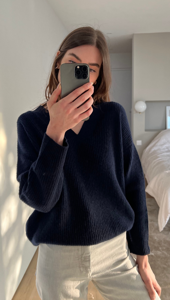 CATHEA CASHMERE SWEATER - NAVY