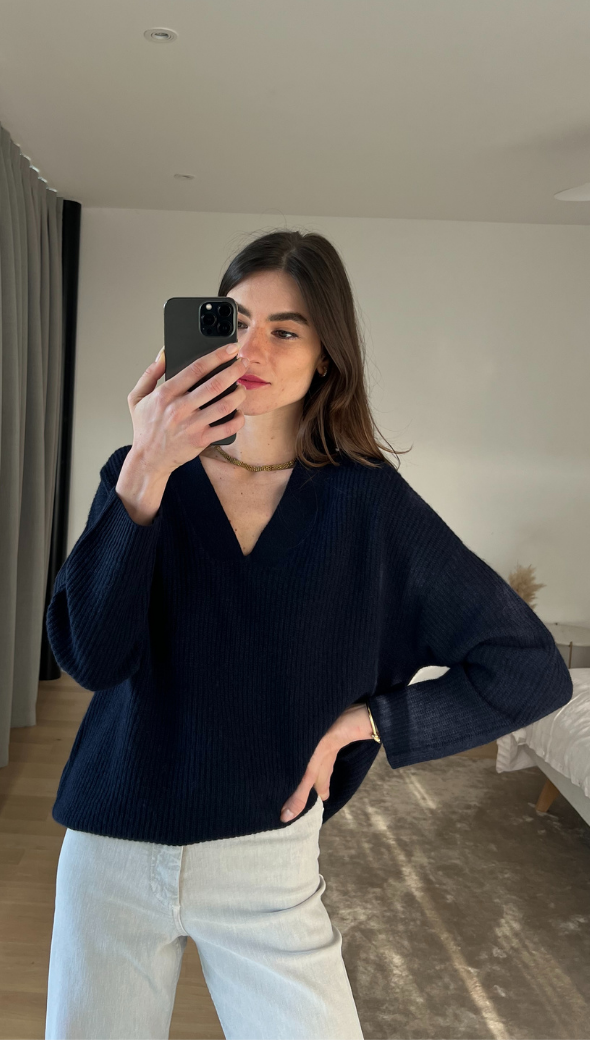 CATHEA CASHMERE SWEATER - NAVY