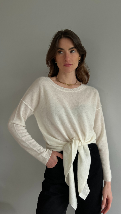 CHRISTA CASHMERE SWEATER - IVORY