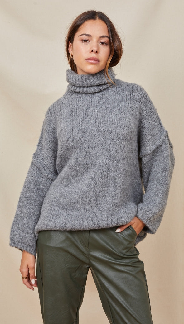 CHARLI - NIAMH SWEATER - GREY – Charli London