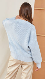 PETRA V-NECK SWEATER - SKY