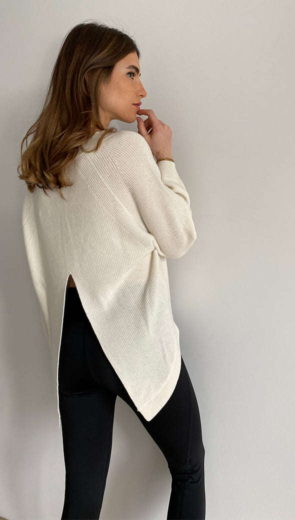 CAMRYN PURE CASHMERE SWEATER - IVORY