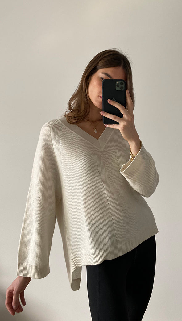 CAMRYN PURE CASHMERE SWEATER - IVORY