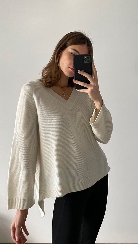 CAMRYN PURE CASHMERE SWEATER - IVORY